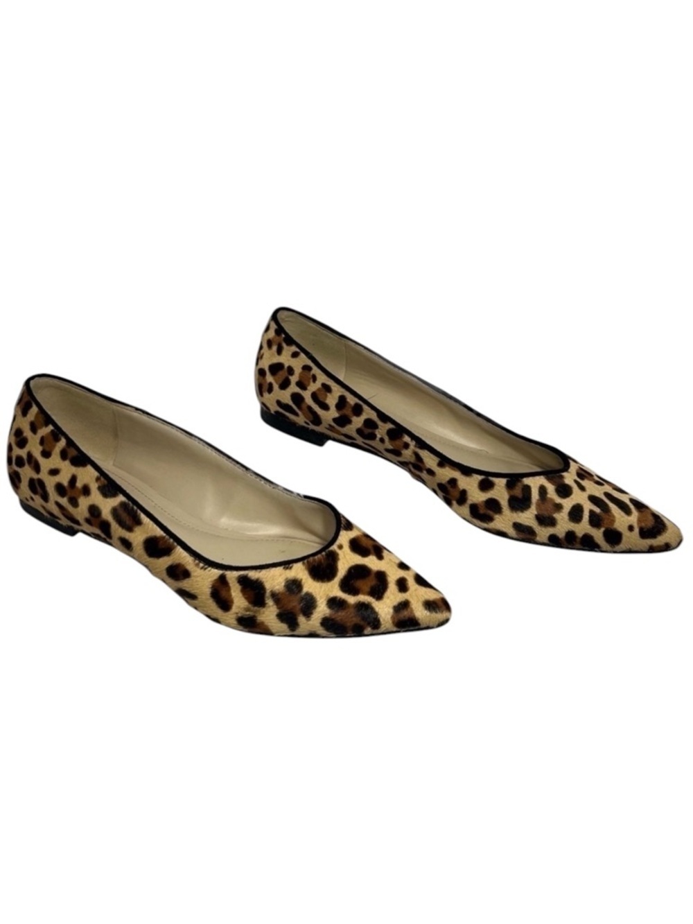 Marc Fisher Calf Hair Beige Brown Animal Print Loafers Womens size 6